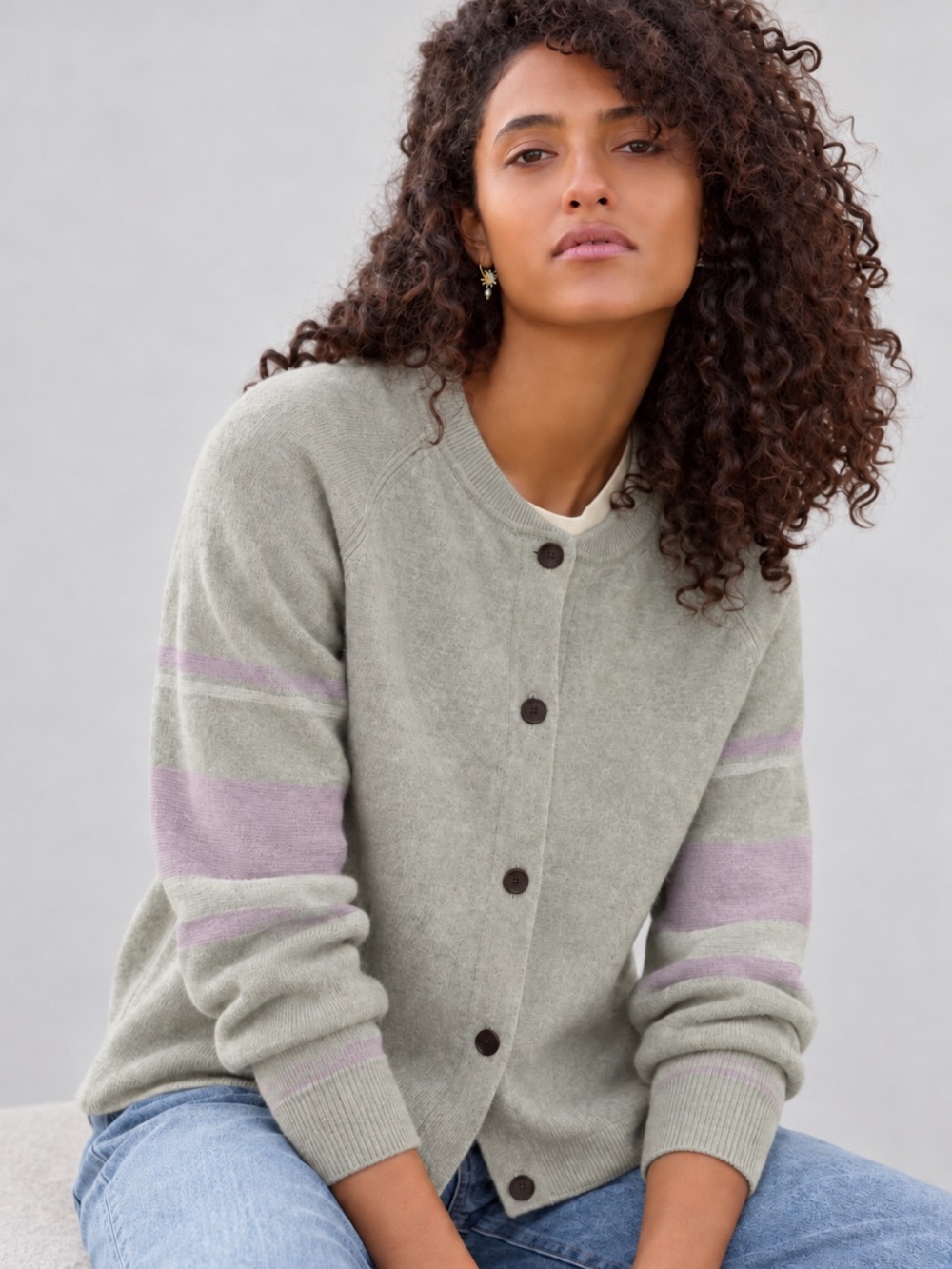 Wrap London Knitted Organic Cotton Cardigan Sweater